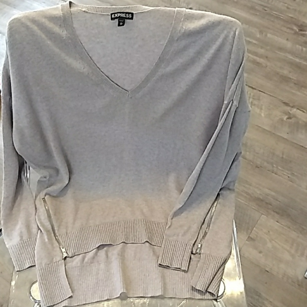 Express V-Neck Sweater With Zippers